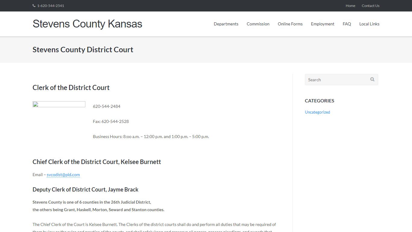 Stevens County District Court – Stevens County Kansas