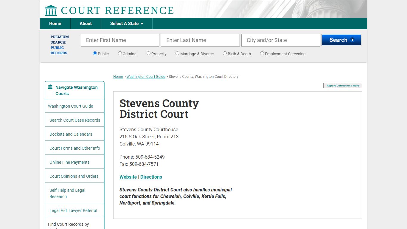 Stevens County District Court - Courtreference.com